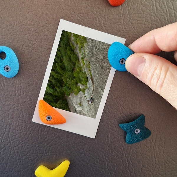 3D Printed Bouldering Fridge Magnets, Climbing Hold Decor Set