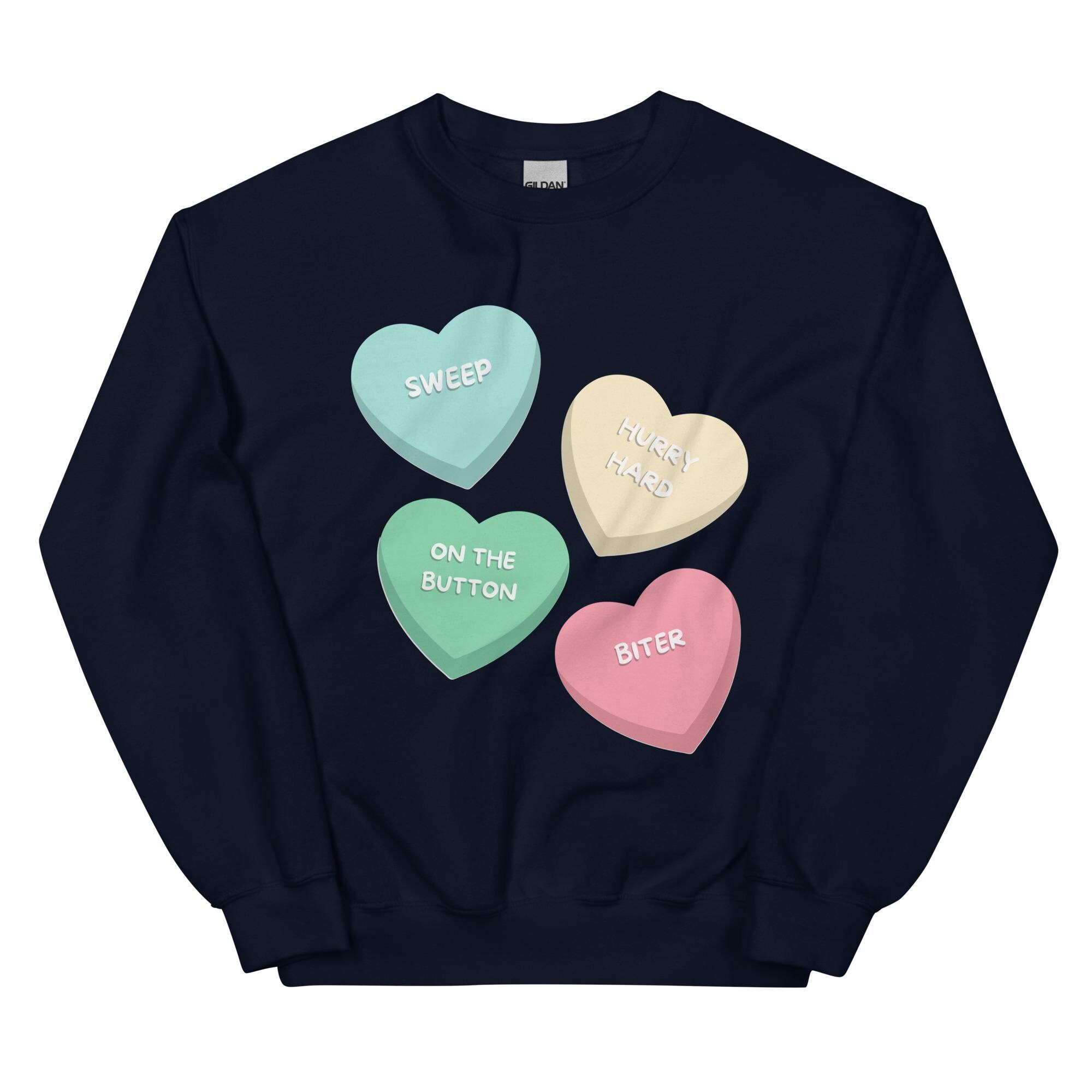 Curling Conversation Hearts Crewneck Sweatshirt – Fun Sporty