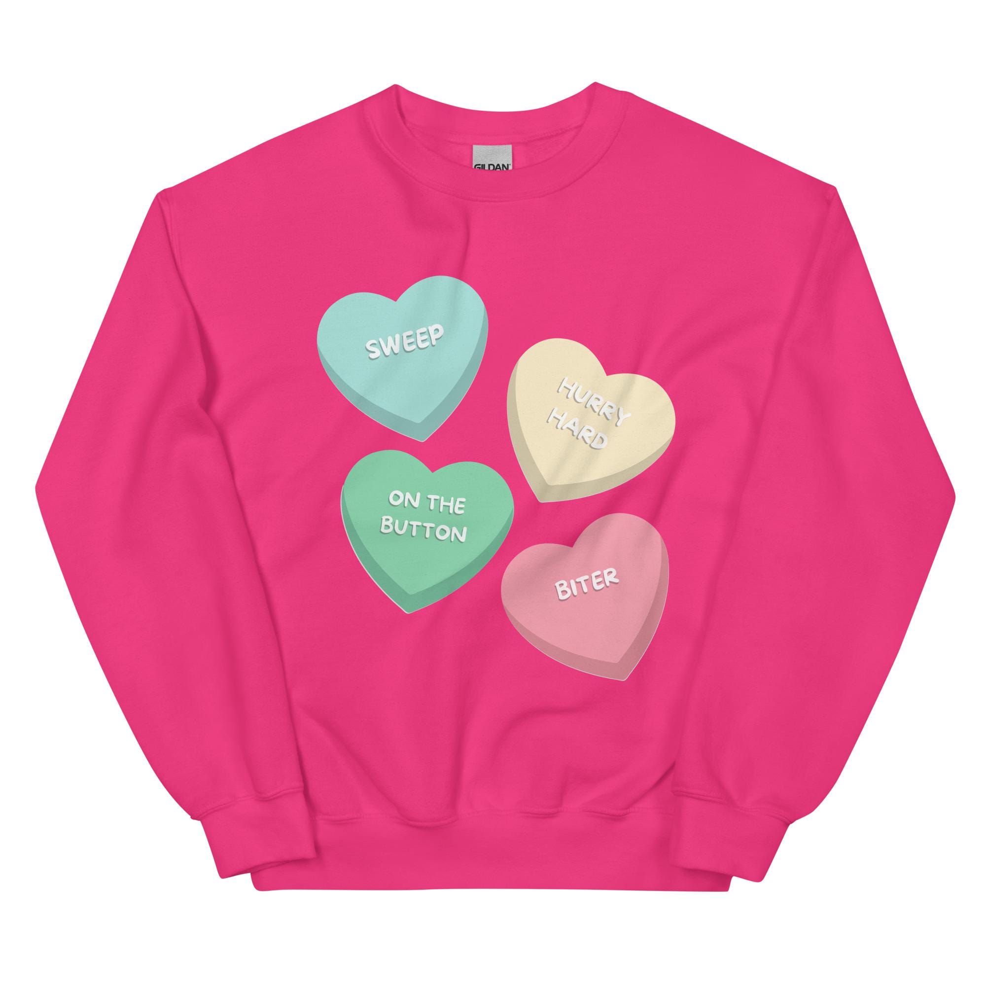 Curling Conversation Hearts Crewneck Sweatshirt – Fun Sporty