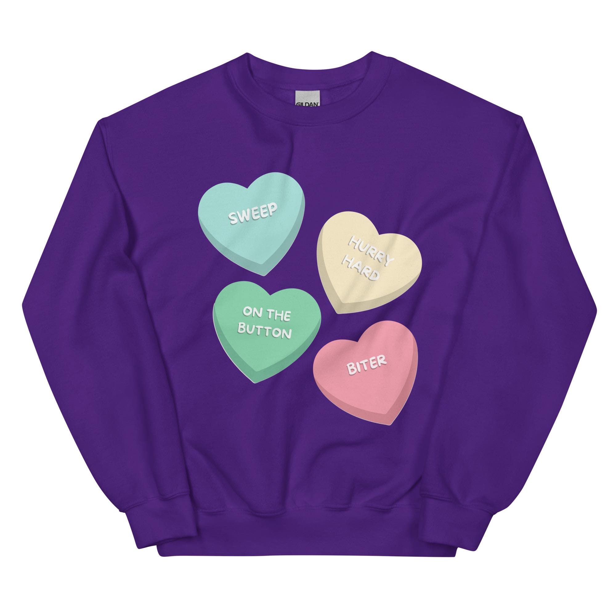 Curling Conversation Hearts Crewneck Sweatshirt – Fun Sporty