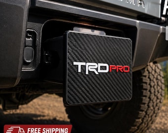TRD PRO Hitch Cover | 2 INCH Trailer Hitch Plug | Fits Toyota Tacoma, Tundra, 4Runner, Sequoia | Carbon Fiber Style