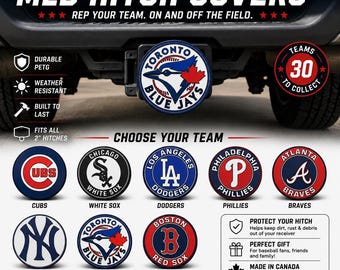 Pick Your Favorite MLB Team Hitch Cover | 2 Inch Hitch Plug | MLB Baseball Hitch Plug | Gift for MLB Lover