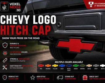 Chevy Hitch Cover | Chevrolet 2 inch Trailer Hitch Plug | Truck Accessories | Perfect Gift for Father or Truck owner