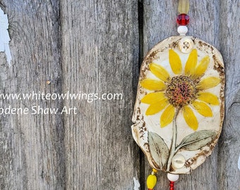 The Dorothy Sunflower handmade clay ornament