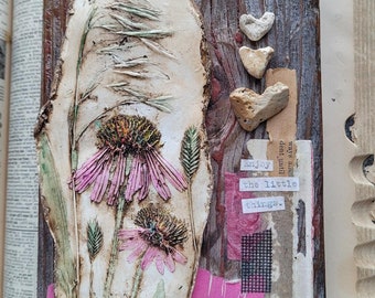 Pink Wildflowers Rustic Wood Wall Art