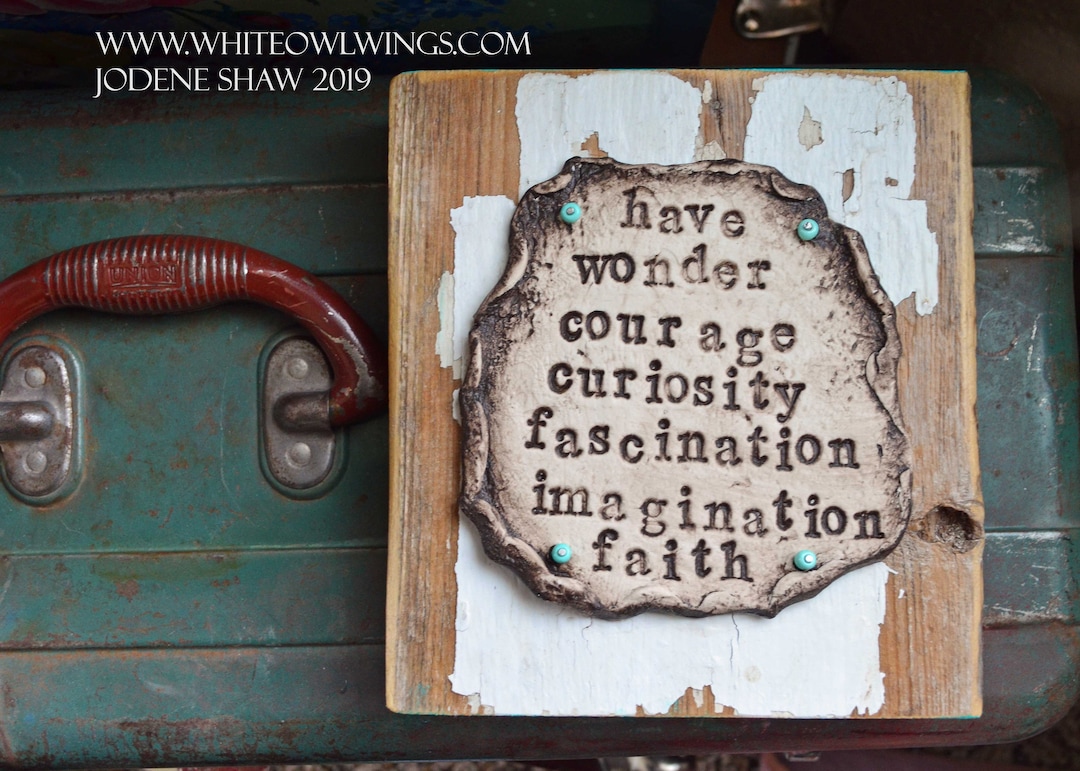 Inspirational Clay & Reclaimed Wood Sign: Handmade Rustic Decor - Etsy