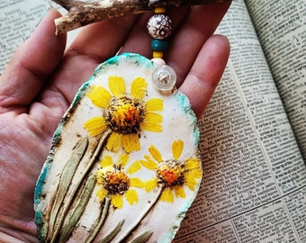 Yellow Daisy Clay Ornament