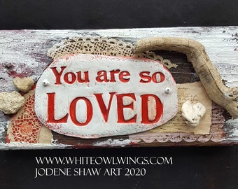So Loved Rustic Wood Sign Valentine or Anniversary Gift by Jodene Shaw
