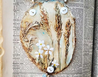 Prairie Phlox and wild grasses Itty Bitty Beauty Clay Ornament by Jodene Shaw