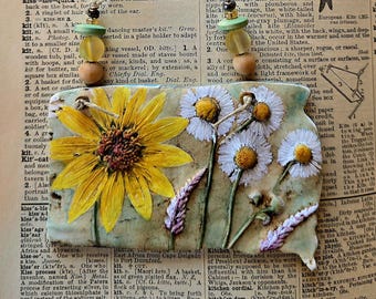 South Dakota ornament Sunflower Daisy bouquet by Jodene Shaw