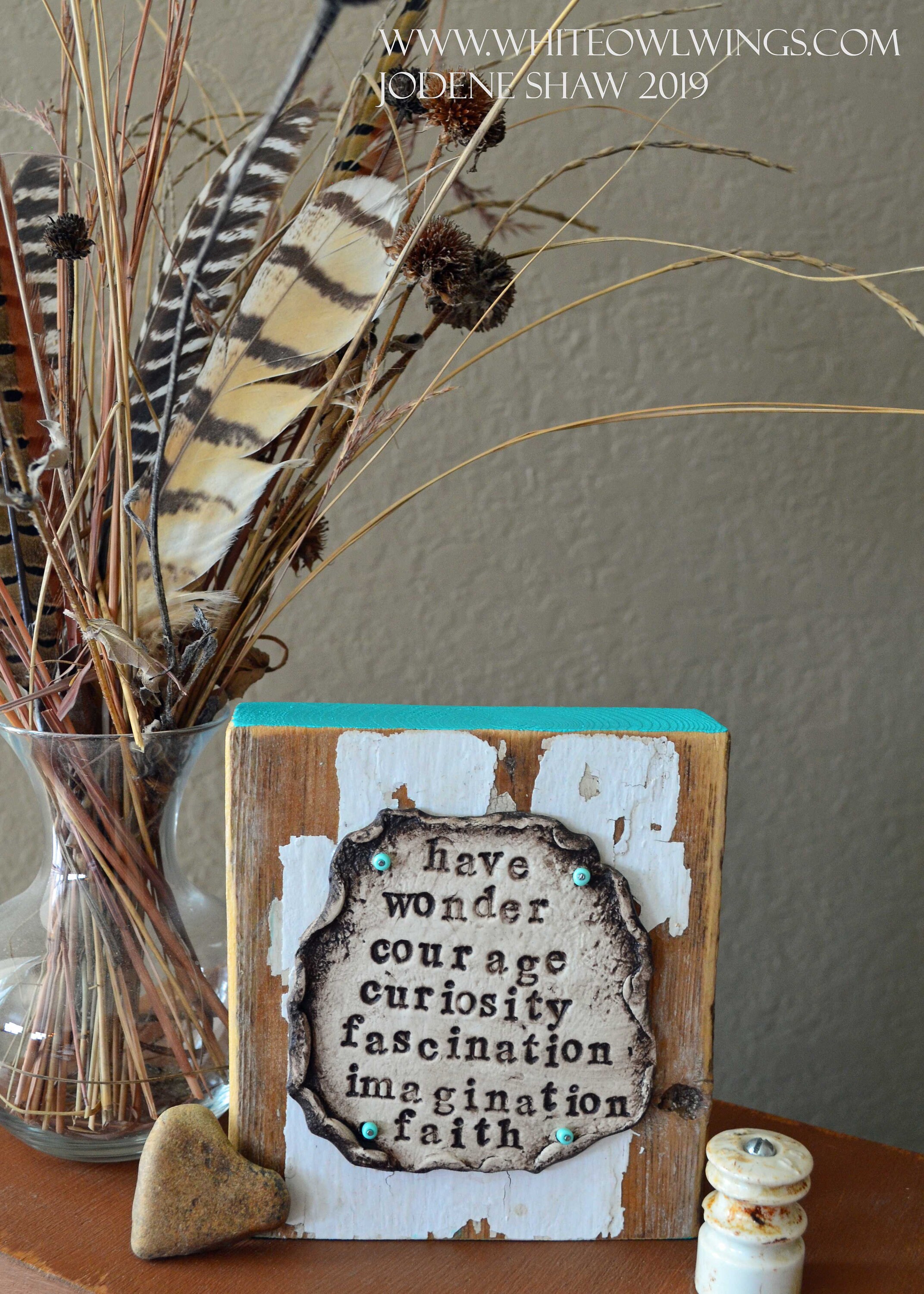 Inspirational Clay & Reclaimed Wood Sign: Handmade Rustic Decor - Etsy