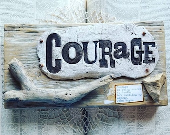 Courage Sign: John Wayne Quote, Rustic Wood Decor