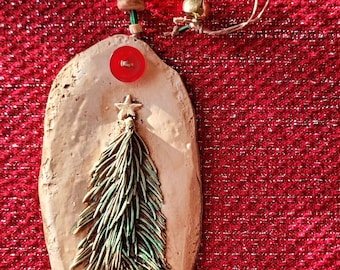 Little Lone Christmas Tree clay ornament by Jodene Shaw