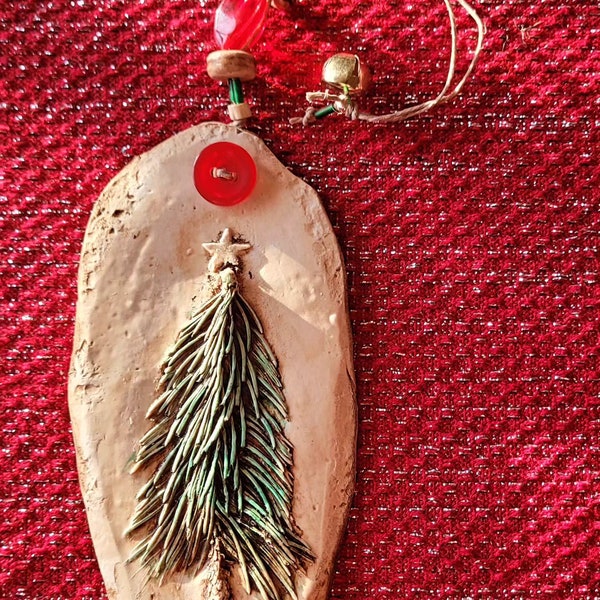 Little Lone Christmas Tree clay ornament by Jodene Shaw