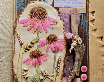 Wild Echinacea Laura Ingalls Wilder Mixed Media Art by Jodene Shaw