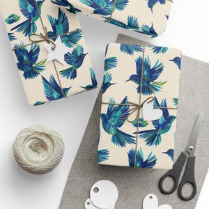 Bluebird Pattern Gift Wrap | Elegant Art Paper