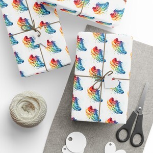 Running Shoes Wrapping Paper – Colorful Gift Wrap, Runner's Gift