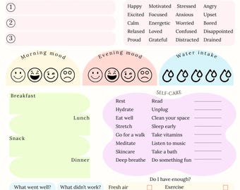 Diário de Humor Diário Imprimível | Diário de Saúde Mental (PDF A4/Carta EUA)