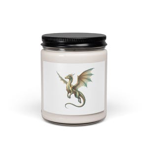 Vela con ilustración de dragón, de soja, 255 g | Arte fantástico, criatura mítica