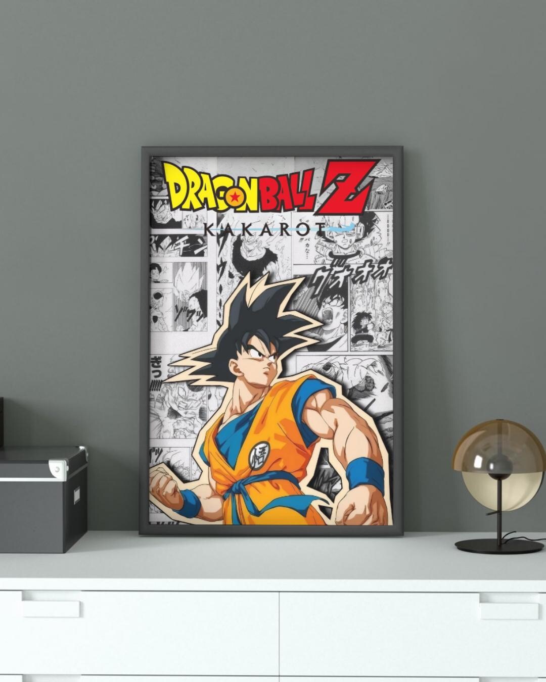 Son Goku Dragon Ball Poster, Minimalist Manga Wall Art (digital ...