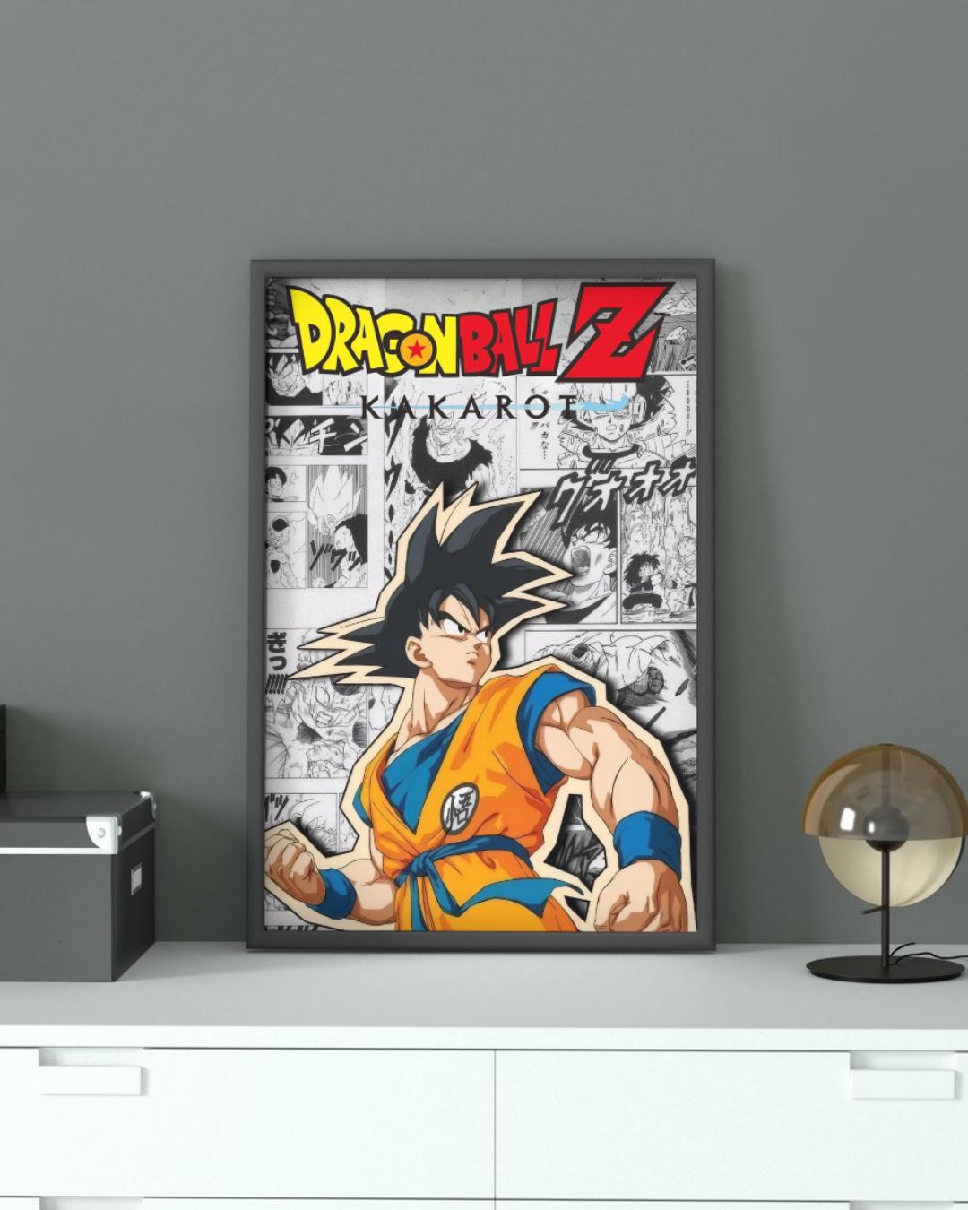 Son Goku Dragon Ball Poster, Minimalist Manga Wall Art (digital ...