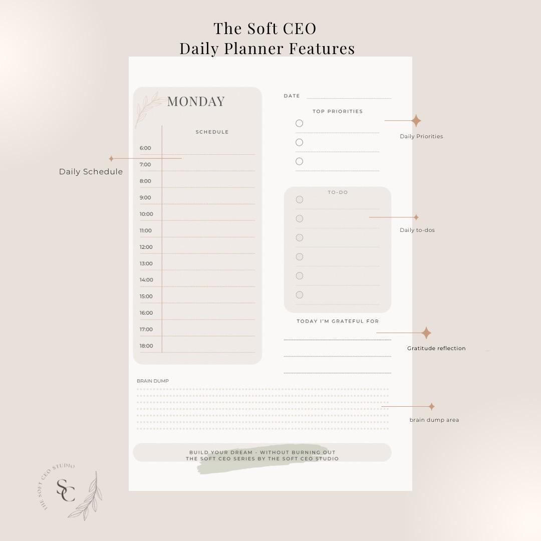 Soft CEO Daily Planner Printable Feminine Productivity Planner Daily ...