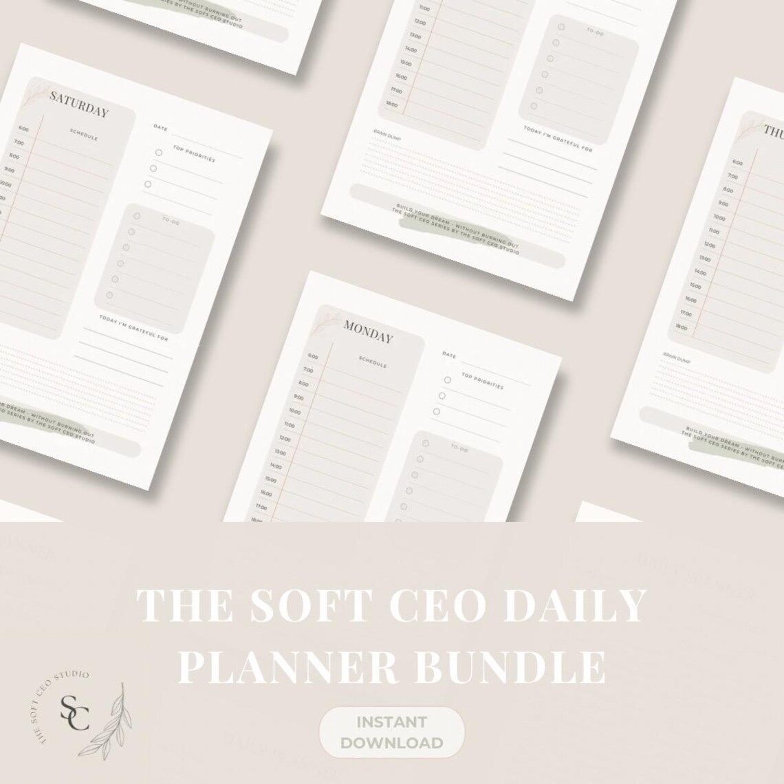 Soft CEO Daily Planner Printable Feminine Productivity Planner Daily ...