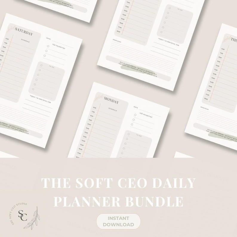 Ceo Daily Routine Biotech Soft CEO Daily Planner Printable Feminine Productivity Planner Daily ...
