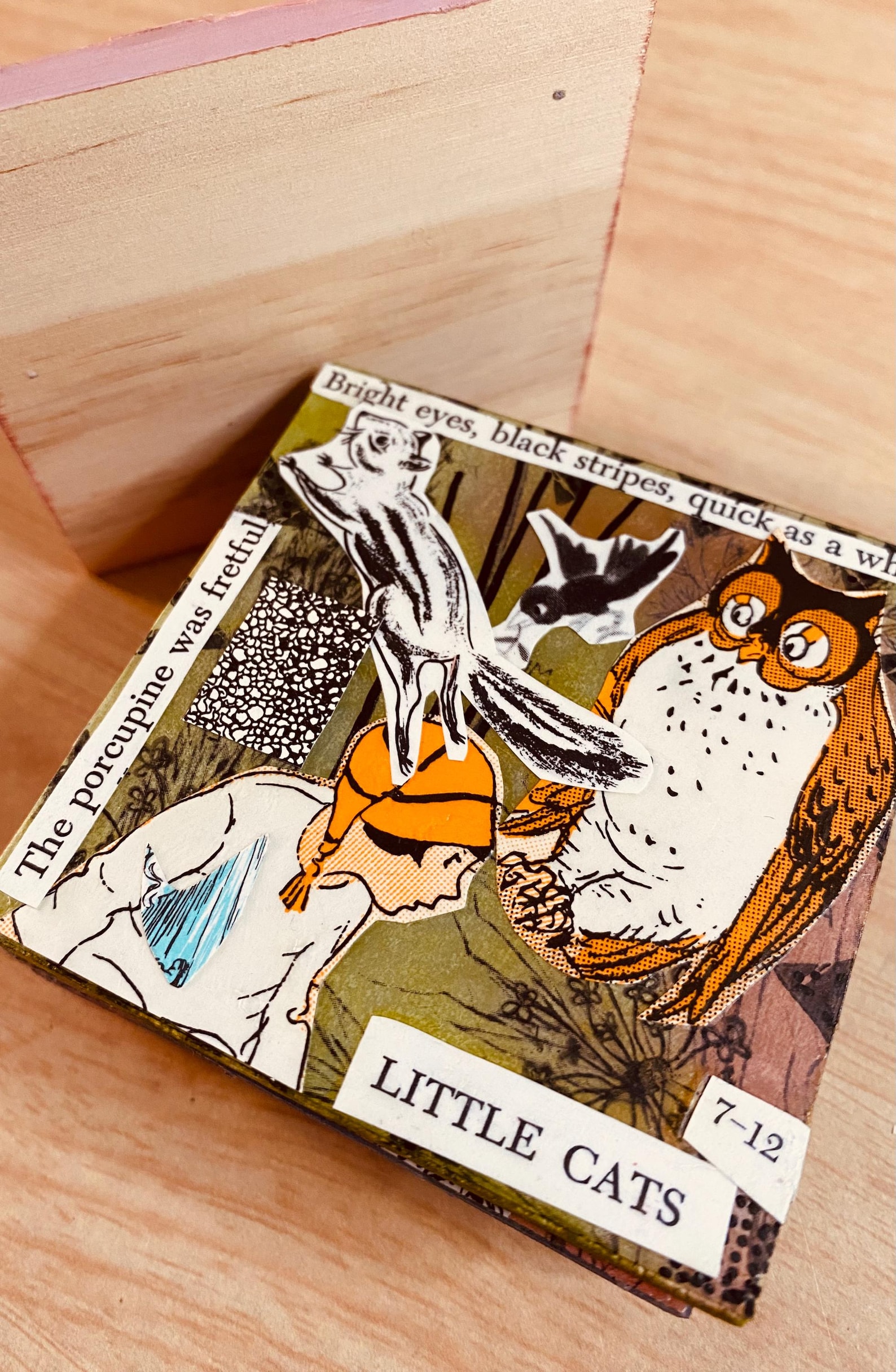 Children's Book Collage Panels, 3 Inch Square Wood Panels, Set of 6 ...