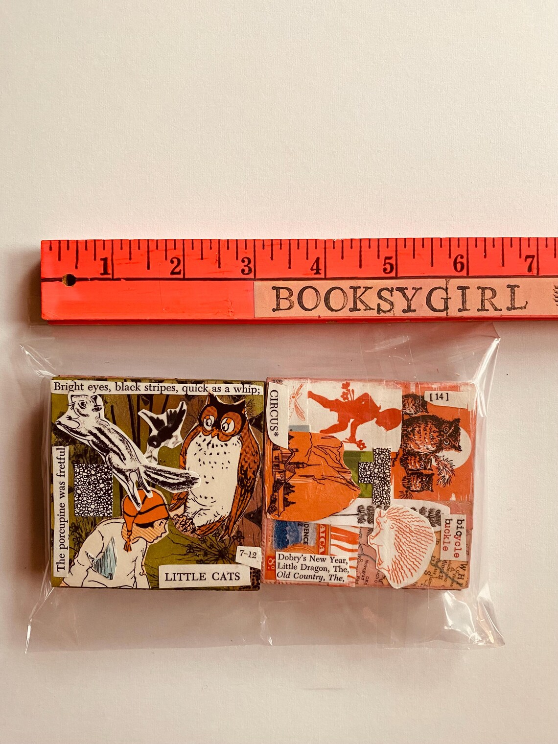 Children's Book Collage Panels, 3 Inch Square Wood Panels, Set of 6 ...