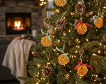 20 rodajas de naranja secas: adornos naturales para el árbol de Navidad