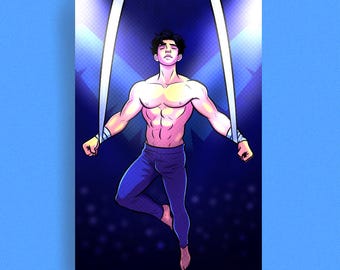 Miniaturowy matowy wydruk inspirowany Nightwingiem | 4” x 6” | Fanart DC