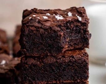 Double Chocolate Banana Fudge Brownies – Extra Fudgy, Gourmet Banana Brownies, Crackly Top, Fresh Baked Dessert Gift Box