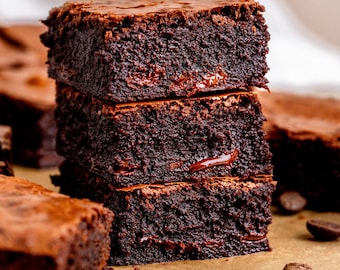 Brownies de chocolate y espresso | Descafeinado | Brownies de café con textura cremosa | Postre gourmet artesanal | Brownie venenoso