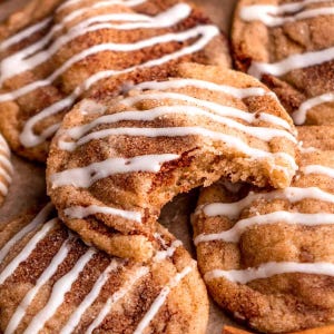 Cinnamon Roll Cookies | Soft Cinnamon Sugar Cookies with Cream Cheese Drizzle | Handmade Gourmet Cookies | Fresh Baked Cookie Gift