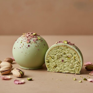 Pistachio Rose Cake Pops – Gourmet Floral Treats | Handmade Edible Gift | Wedding Favors | Luxury Dessert Box from Germany