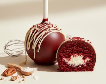 Cake pops al formaggio cremoso Red Velvet – Dolcetti gourmet fatti a mano | Regalo commestibile | Bomboniera per matrimonio | Scatola di dessert di lusso dalla Germania