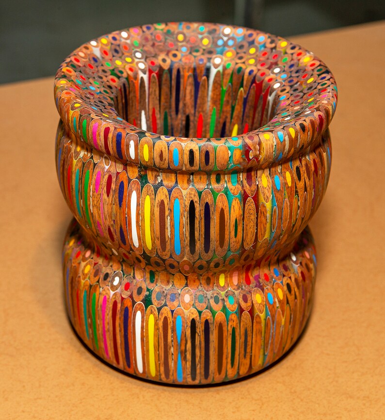 Unique Colored Wooden Pencil Pot Pencil Bowl Colored Pencil Etsy