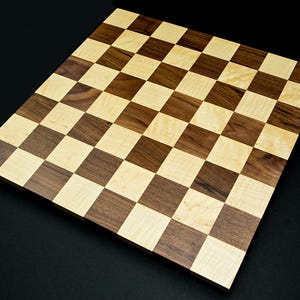 Walnut Maple Wooden Chess Board, Hardwood Checkers Chess Board, Minimalist Chess Board, Wooden Chess Board, Family Game Night, Game Of Kings