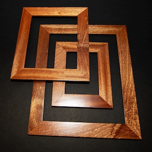 Handmade Mahogany Picture Frame: Exotic Wood Art with Maple Spline