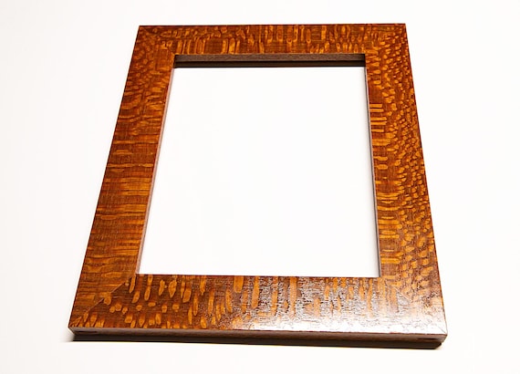 Handmade Lacewood Picture Frame With Optional Acrylic Glass, Backing, And Wall Mounting Kit
