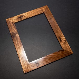 Handcrafted Walnut Picture Frame: Rustic Wooden Art Decor