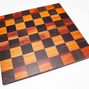 18" Exotic Wood Chess Board Cocobolo Rosewood Wenge Chess Board Hardwood Chess Board Wooden Chess Board Christmas Birthday Gift