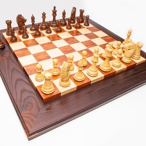 The Black Sovereign Deluxe Chess Set in Solid Ebony