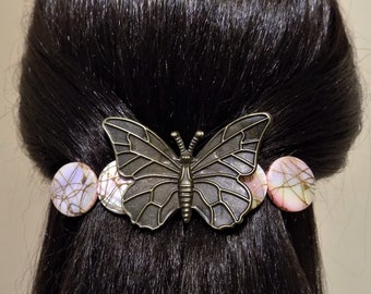 Large Barrette for Thick Hair/ Womans gift/Butterfly Gift/ Butterfly Hair Clip/100mm