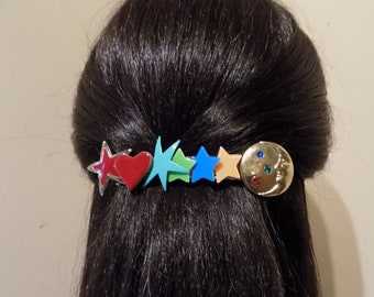 Large Barrette For Thick Hair/ Womens Gift/ Barrette/I love you to the Moon and Back/100mm