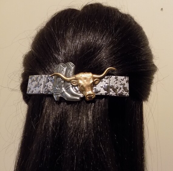 Large Barrette For Thick Hair Womens Gift Cowgirl Gift Etsy