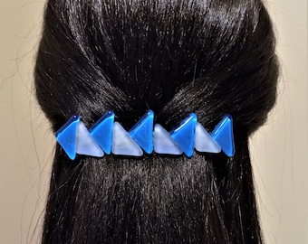 Large Barrette/Thick Hair Barrette/ Womens Gift/Large Blue Barrette/100mm clip