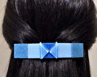 Large Barrette/Thick Hair Barrette/ Womens Gift/Large Blue Barrette/100mm clip