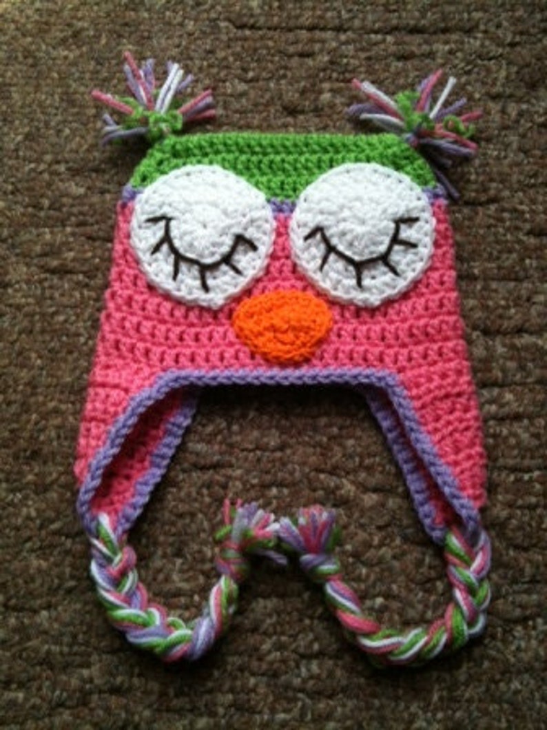 Owl Hat Crochet Pattern image 2